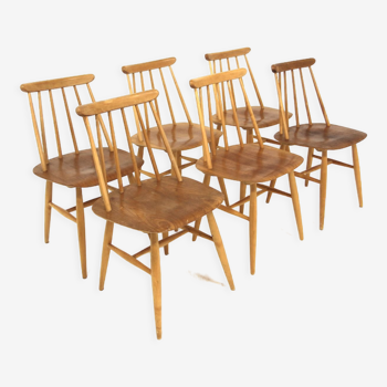 Set de 6 chaises "fanett" d'Ilmari Tapiovaara, Suède 1960