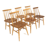 Set of 6 chairs "fanett" ilmari tapiovaara sweden 1960