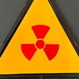 Radiation sign danger x ray warning sign european 1980's industrial big enamel