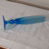 Vase en verre bleu
