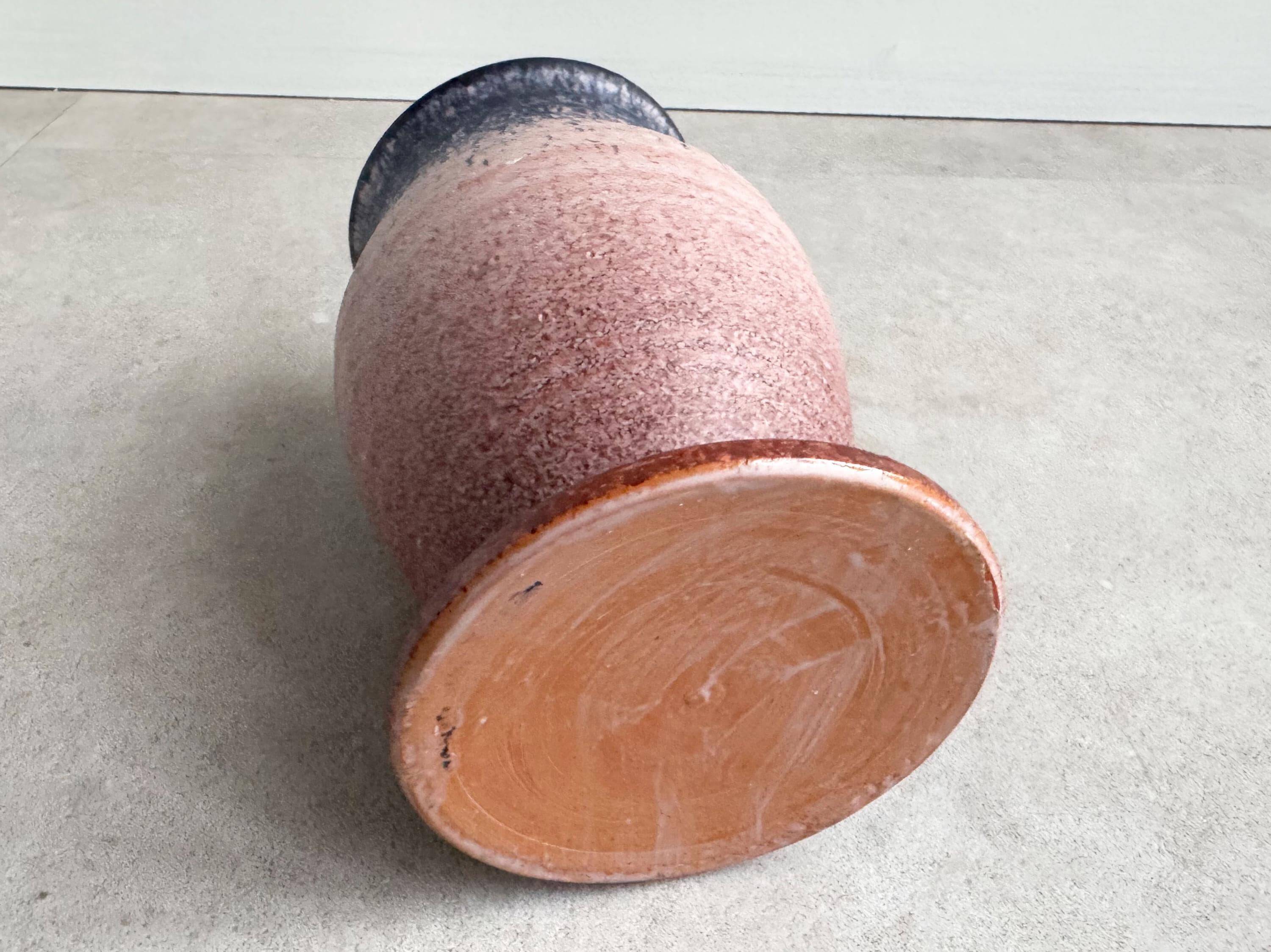 Vintage blue and pink ceramic vase