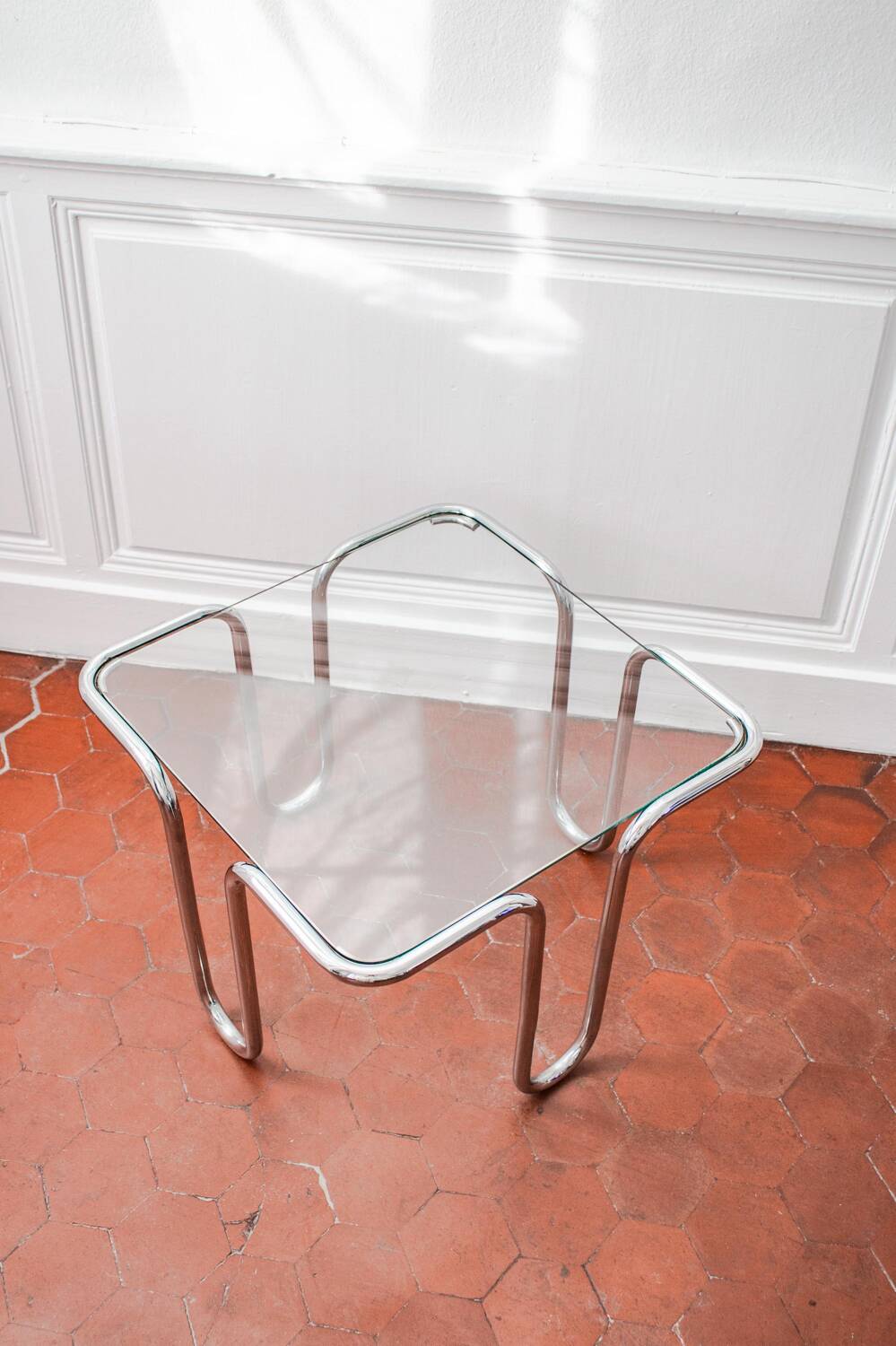 Chrome and glass coffee table by Ezio Didone, Italy, 1970s