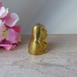 Figure Owl Hollow Brass Sculpture Vintage Collection
