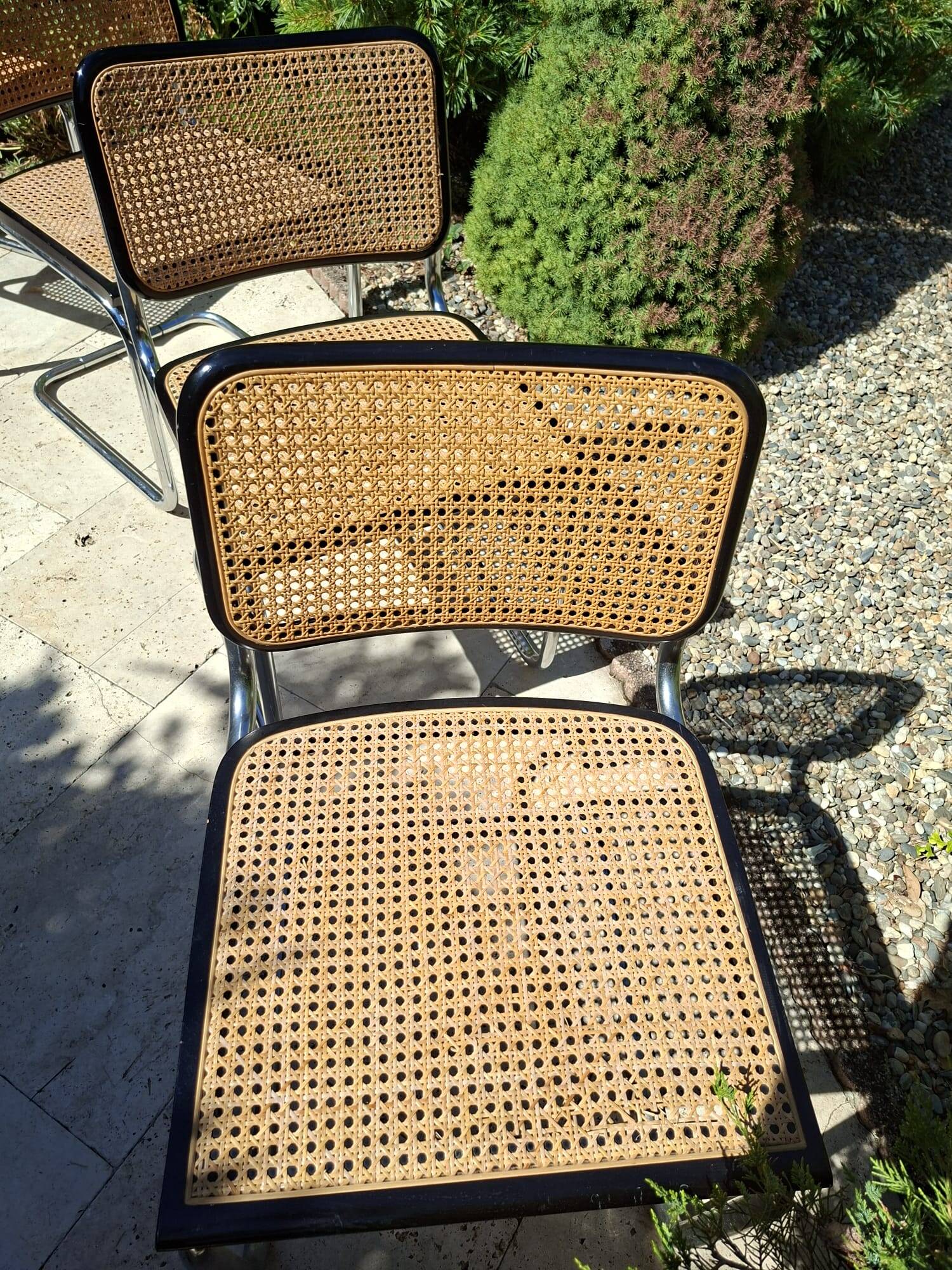 Set of 6 black Marcel Bauer B32 style chairs
