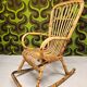 Chaise à bascule italienne 1960 bambou et rotin