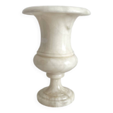 Lampe à poser vase Médicis en résine façon albatre vintage