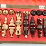 Vintage handcrafted folding chess game box