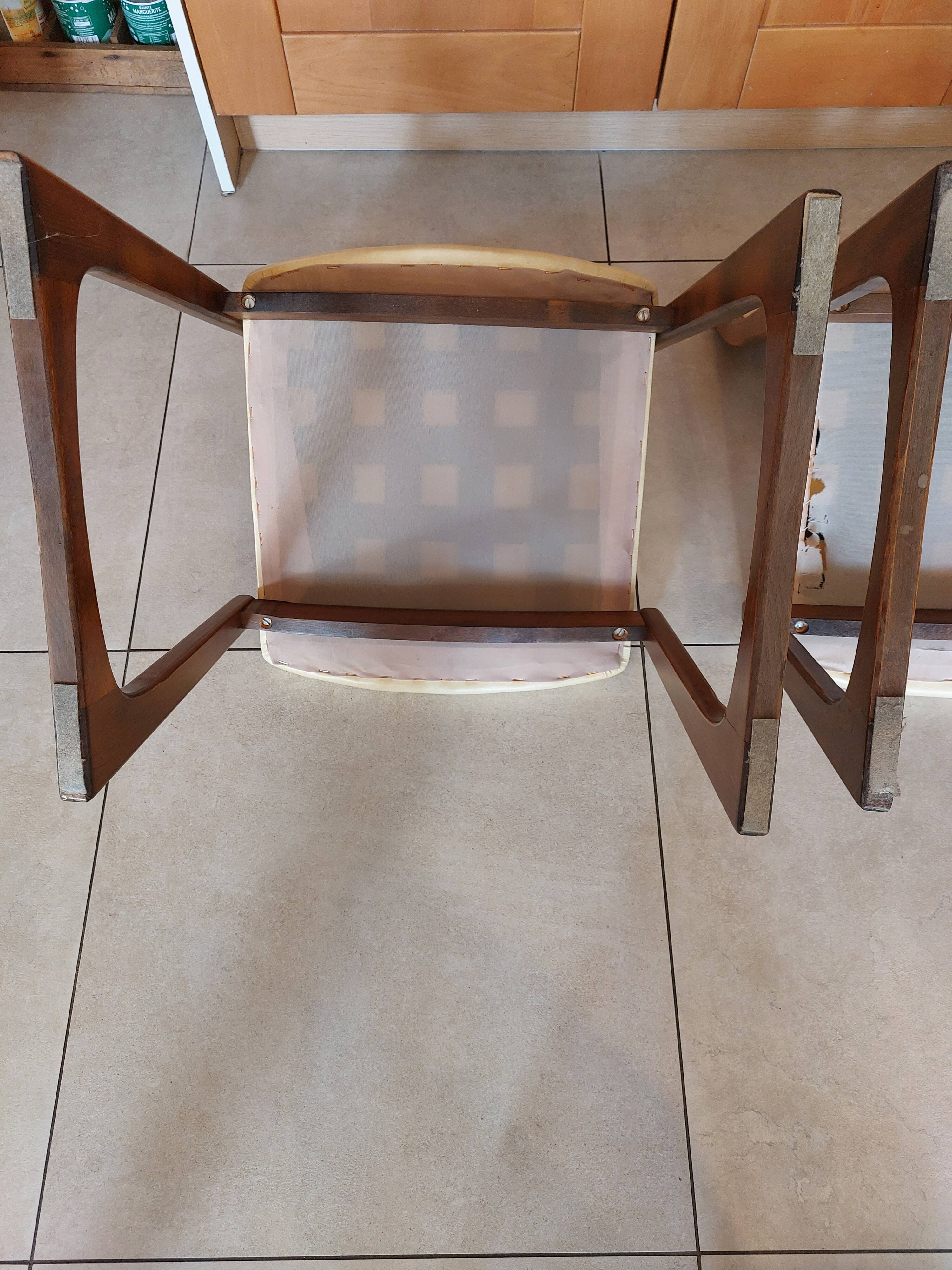 4 sled chairs, vintage