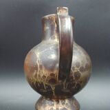 Pot à crème en Grès à glaçure brune et dorée par Lucien Brisdoux France 1930