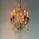 Bronze cage chandelier adorned with crystal drops, circa 1880
