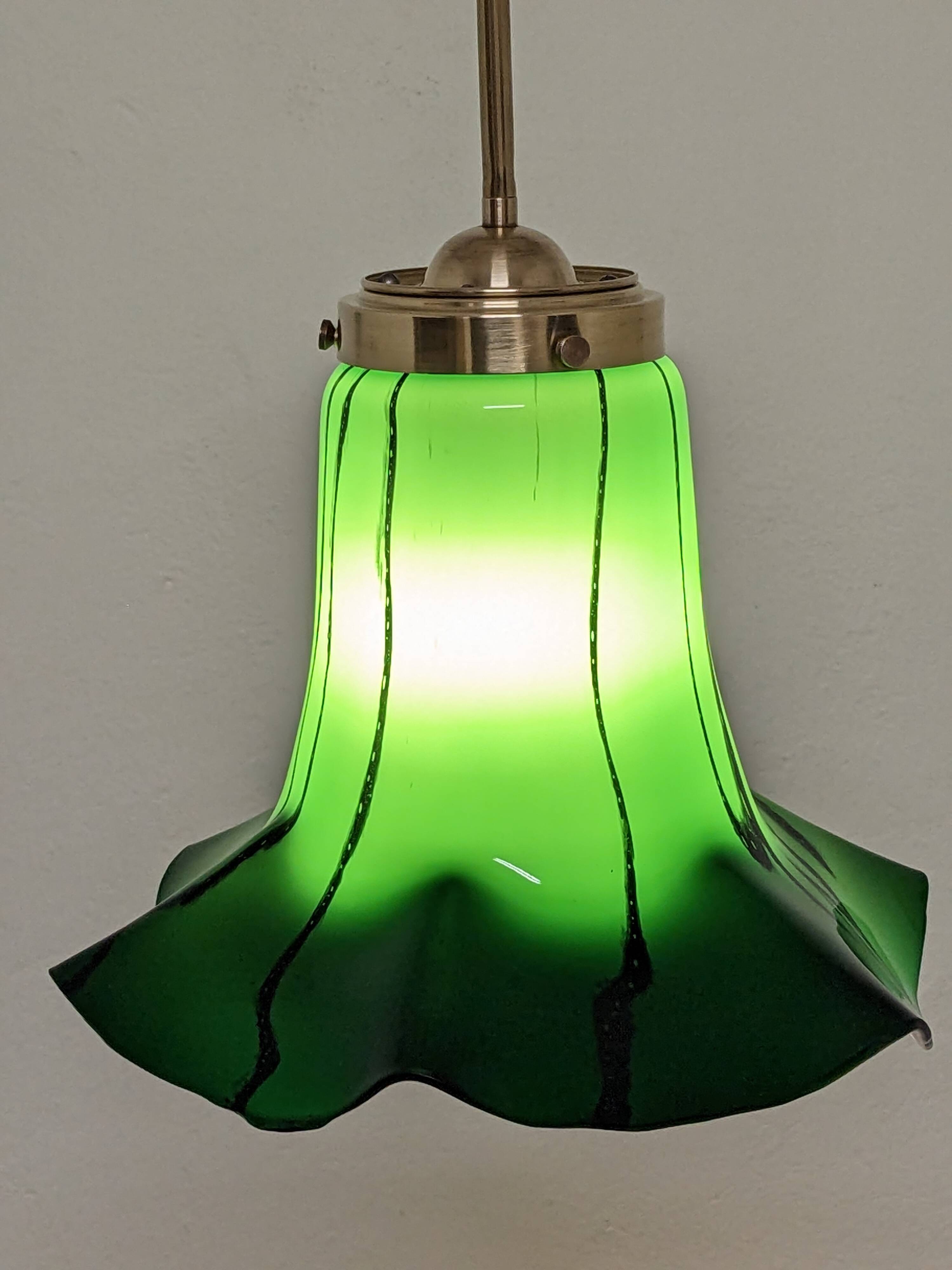 Art Nouveau style Murano glass pendant light, Italy circa 1950