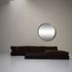 Large round white mirror space age design from around 1970.