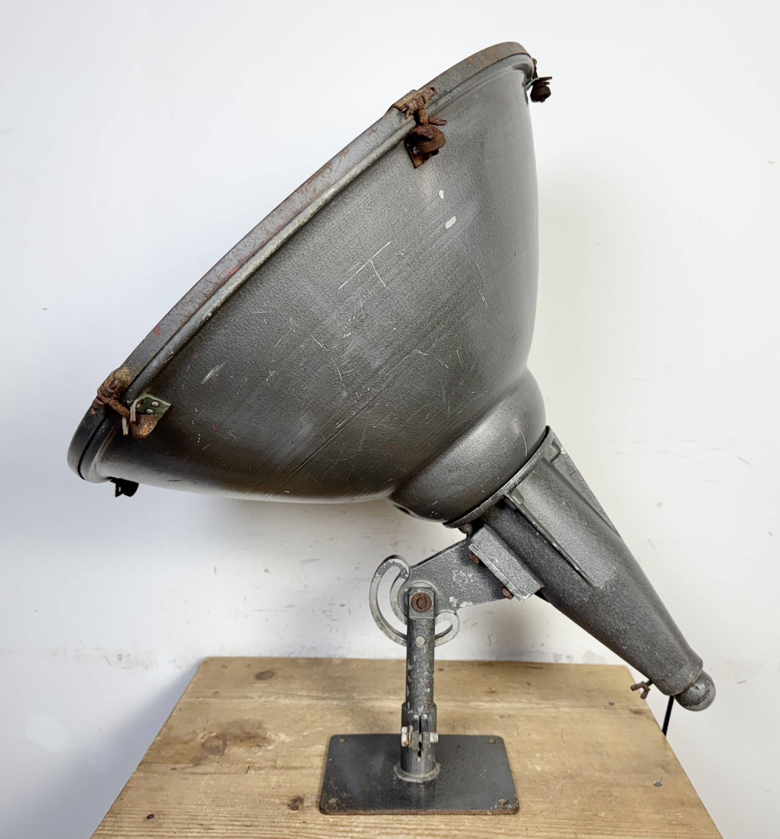 Large Vintage Industrial Aluminium Factory Wall Spotlight, 1970s