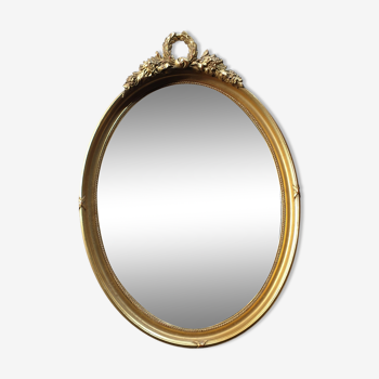 Miroir ovale doré 34x50cm