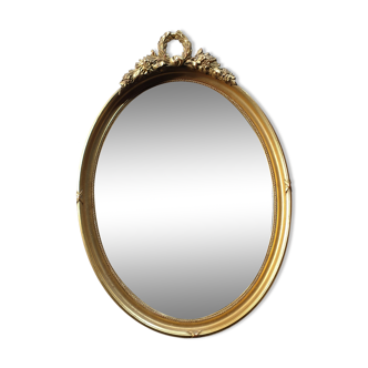 Miroir ovale doré 34x50cm