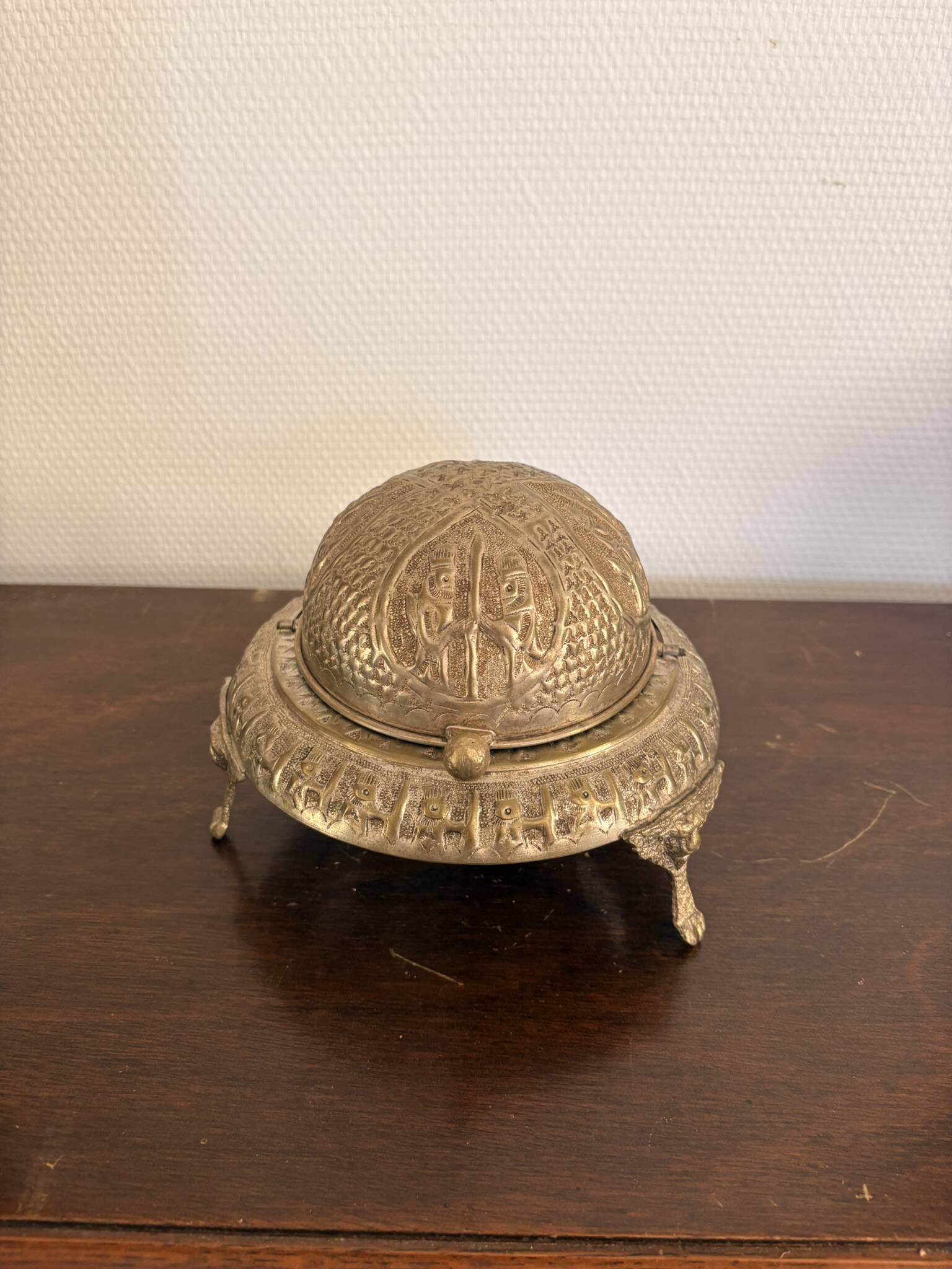 Ancien Plat Service Beurre Caviar Perse Persan Oriental