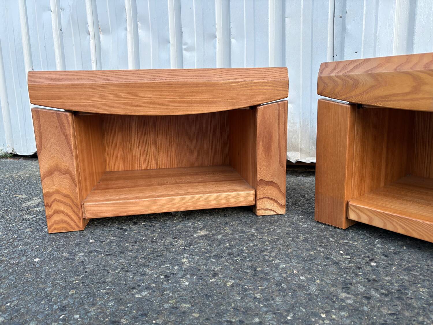 Pair of vintage wooden bedside tables – 1970s/80s