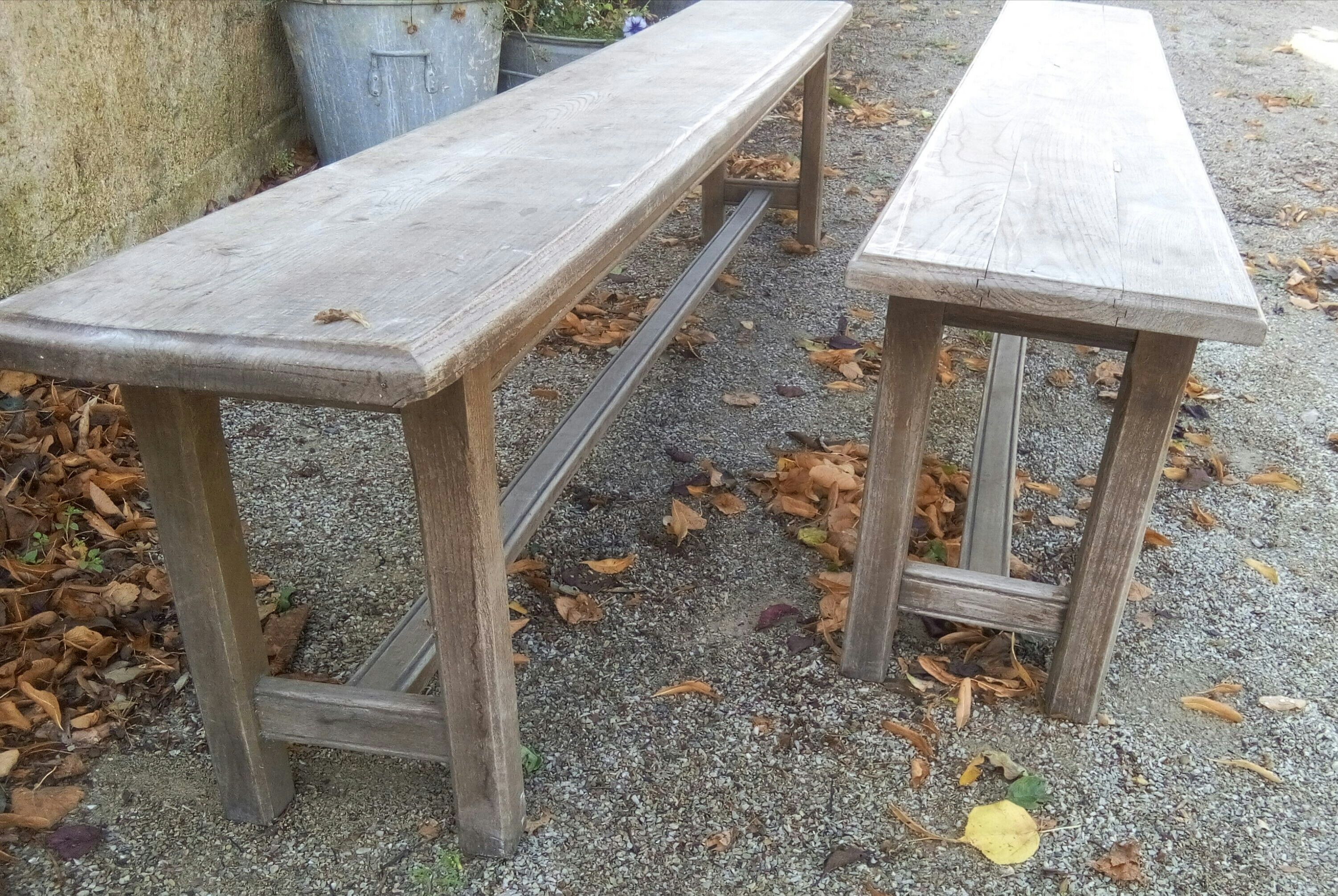 Pair of oak benches