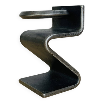 Bougeoir brutaliste fer forgé "Z"