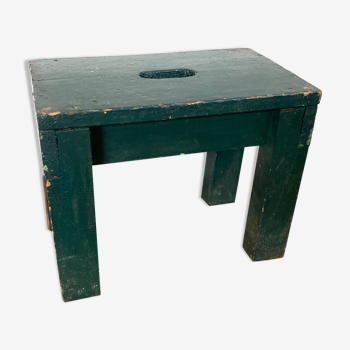 Solid wood farmhouse stool painted green