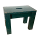 Solid wood farmhouse stool painted green