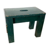 Solid wood farmhouse stool painted green