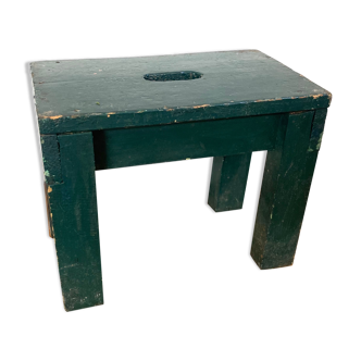 Solid wood farmhouse stool painted green