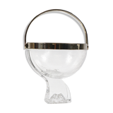 Vintage crystal ice bucket and Silver plated handle