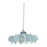 Pendant light with vintage blue opaline lampshade