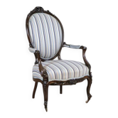 Faiteuil de style Louis Philippe antique en acajou