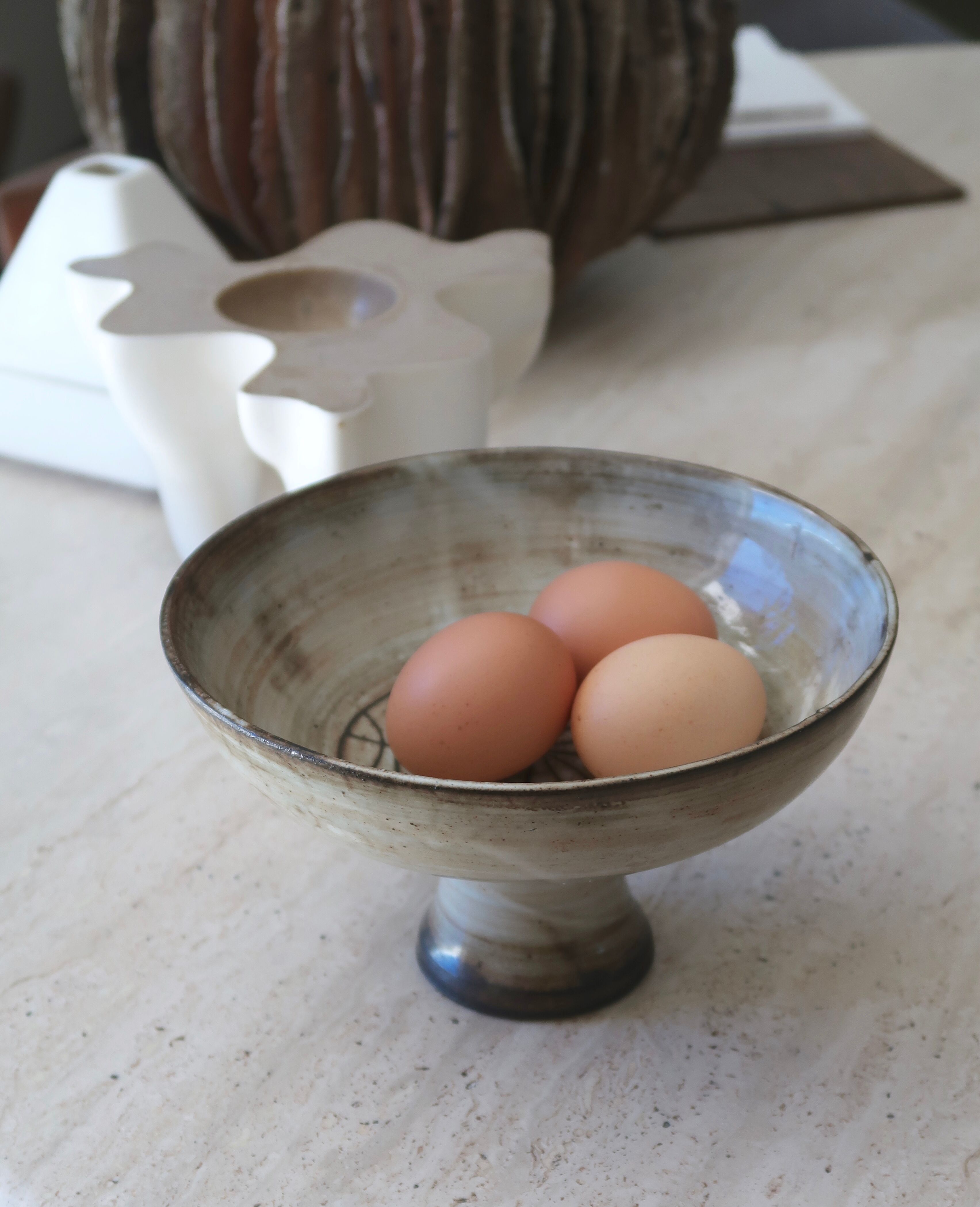 Ceramic fruit cup by Jacques Pouchain, 60s