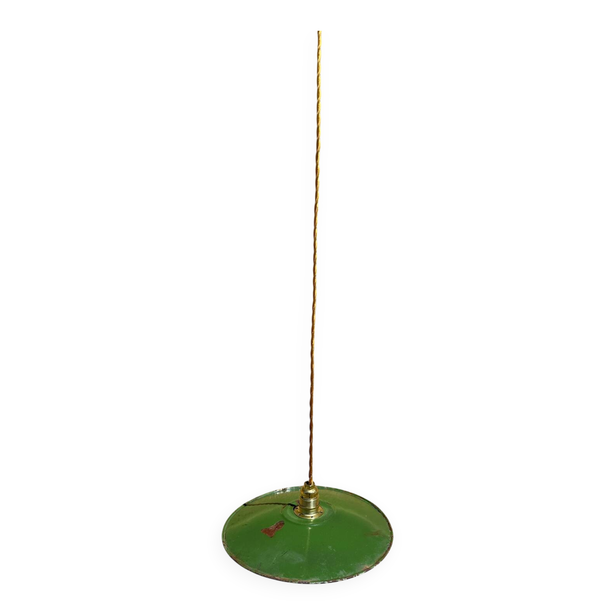 Vintage retro style enamelled sheet metal farmhouse pendant light