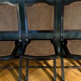 Set of 6 Roche Bobois folding chairs cannage dining room