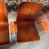 Ensemble de 6 fauteuils - Bois & métal -