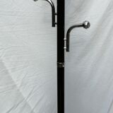 1960 chrome and brown parrot coat rack, 8 balls, marble base