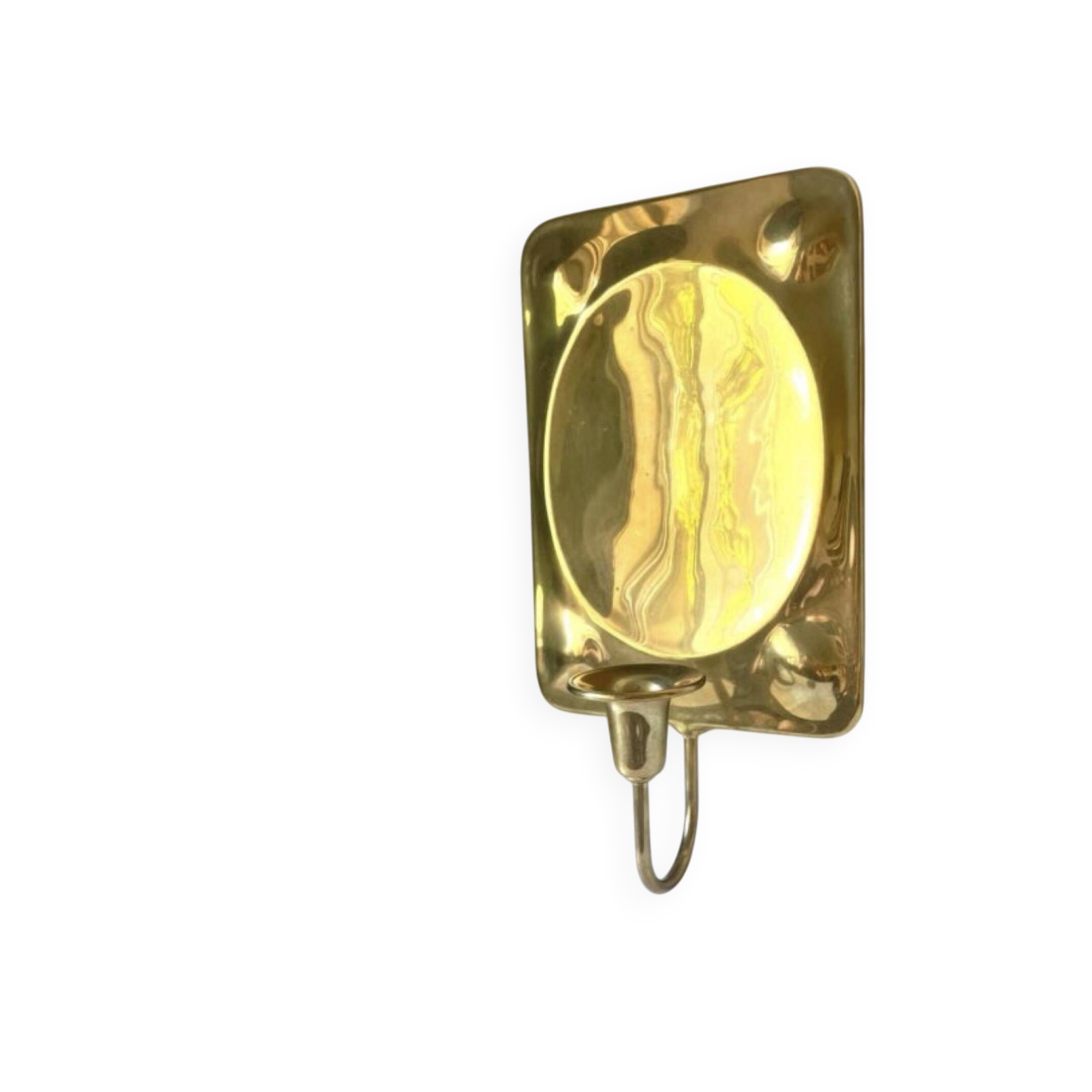 Vintage Scandinavian Brass Wall Candle holder Sconce height 28 cm