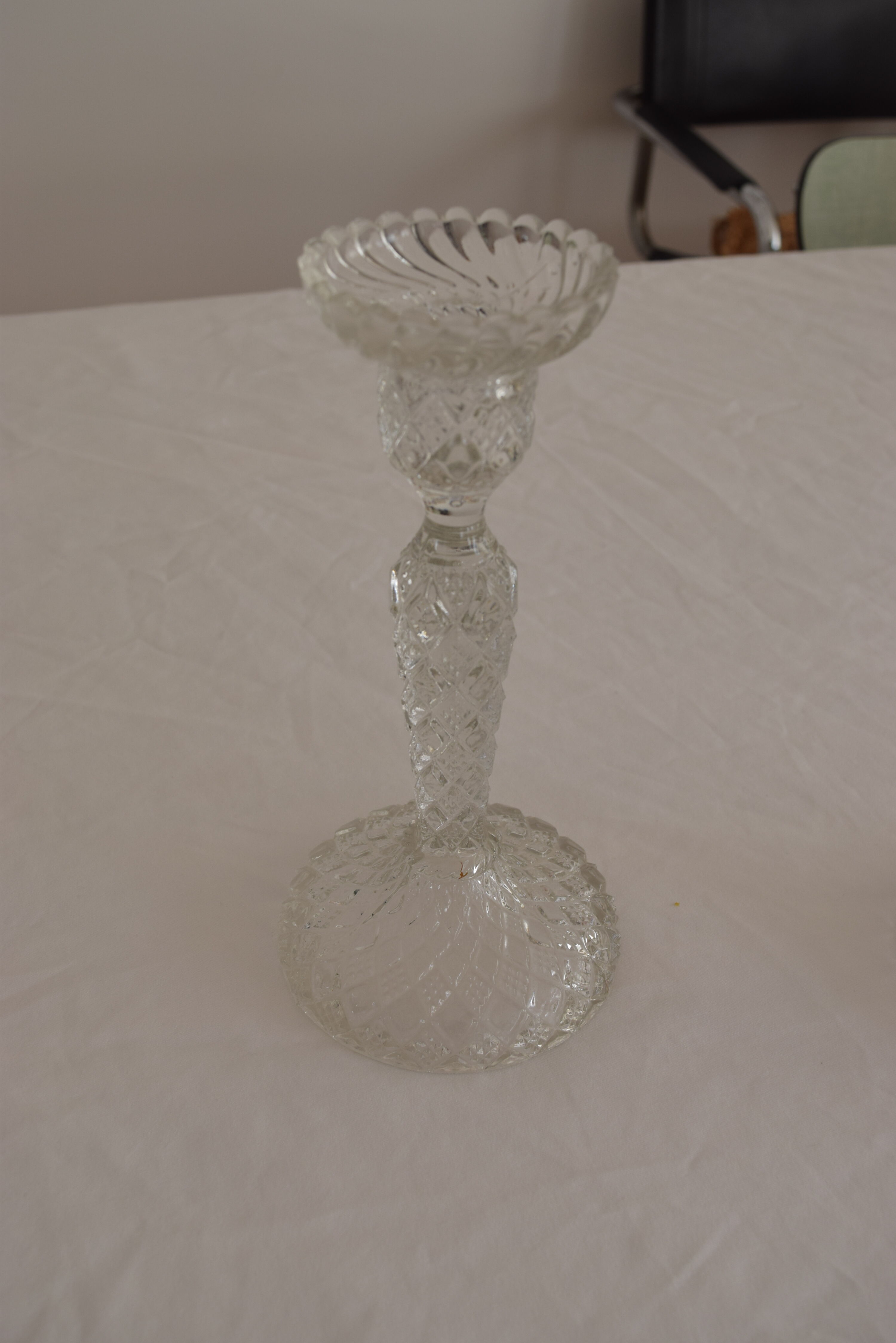 Duo of crystal candlesticks