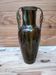 Ceramic vase with dripping in the style of jerome massier or belgian work with bronze handles