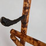 Antique bamboo wardrobe with mirror — exotic style, late 19th century