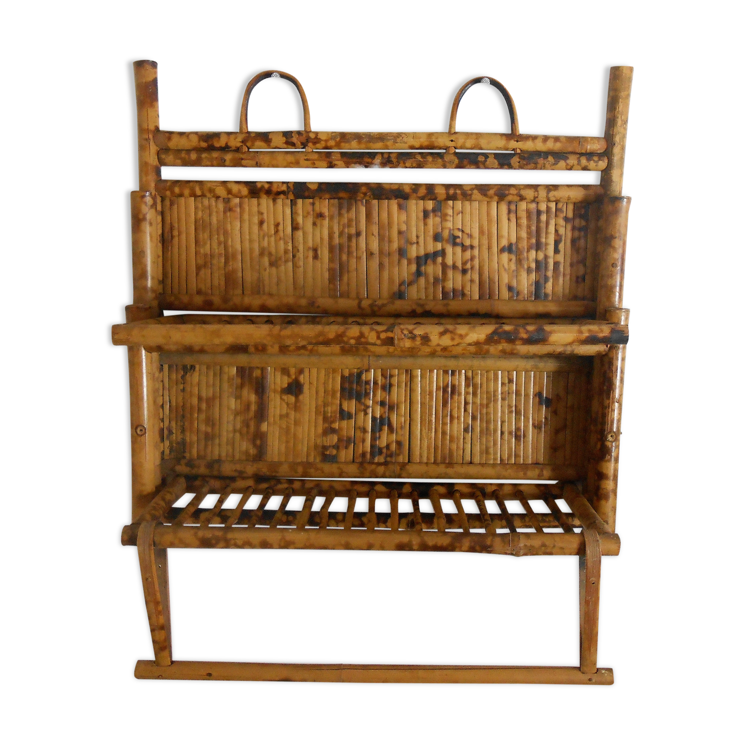 Old shelf wall and folding bamboo