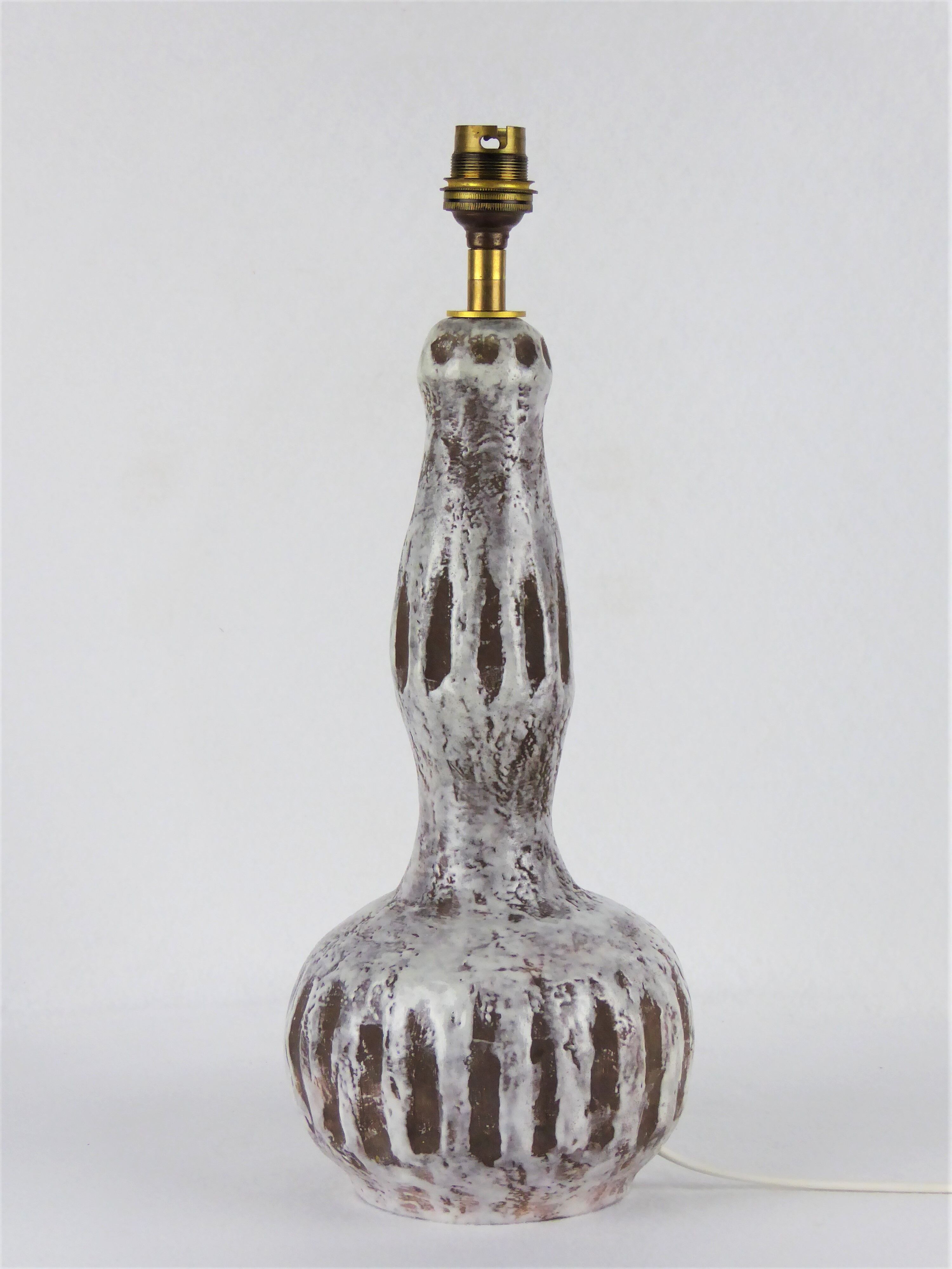 Lampe coloquinte céramique 1950