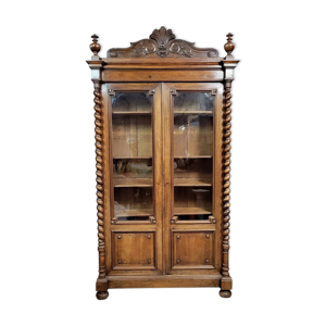 Bibliothèque style louis - noyer