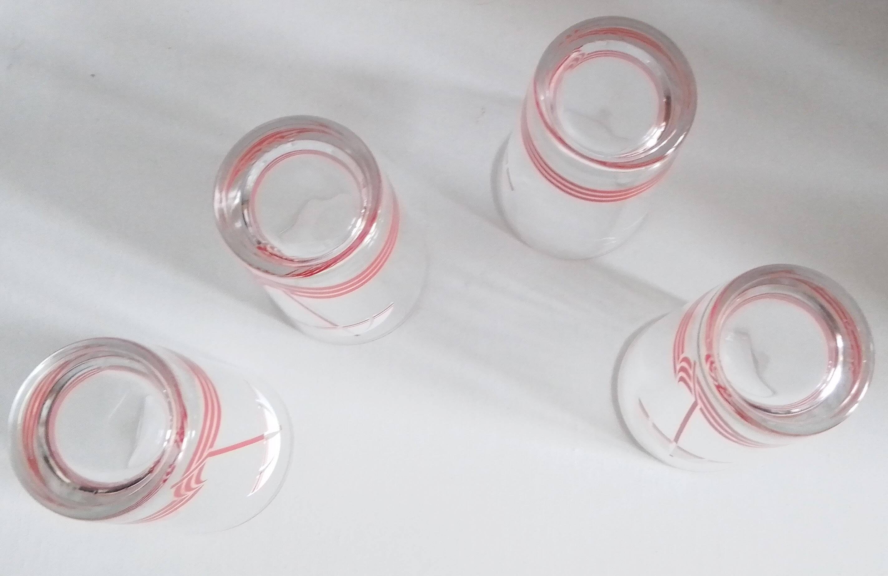 Set of 4 orangeade glasses, Made in Yugoslavia