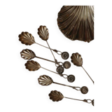 Set of six Portuguese sterling silver teaspoons with r decoration