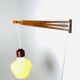 Large Extendable Swivel-Arm Wall Lamp In Wood And Opal Glass, Sweden 1950S
