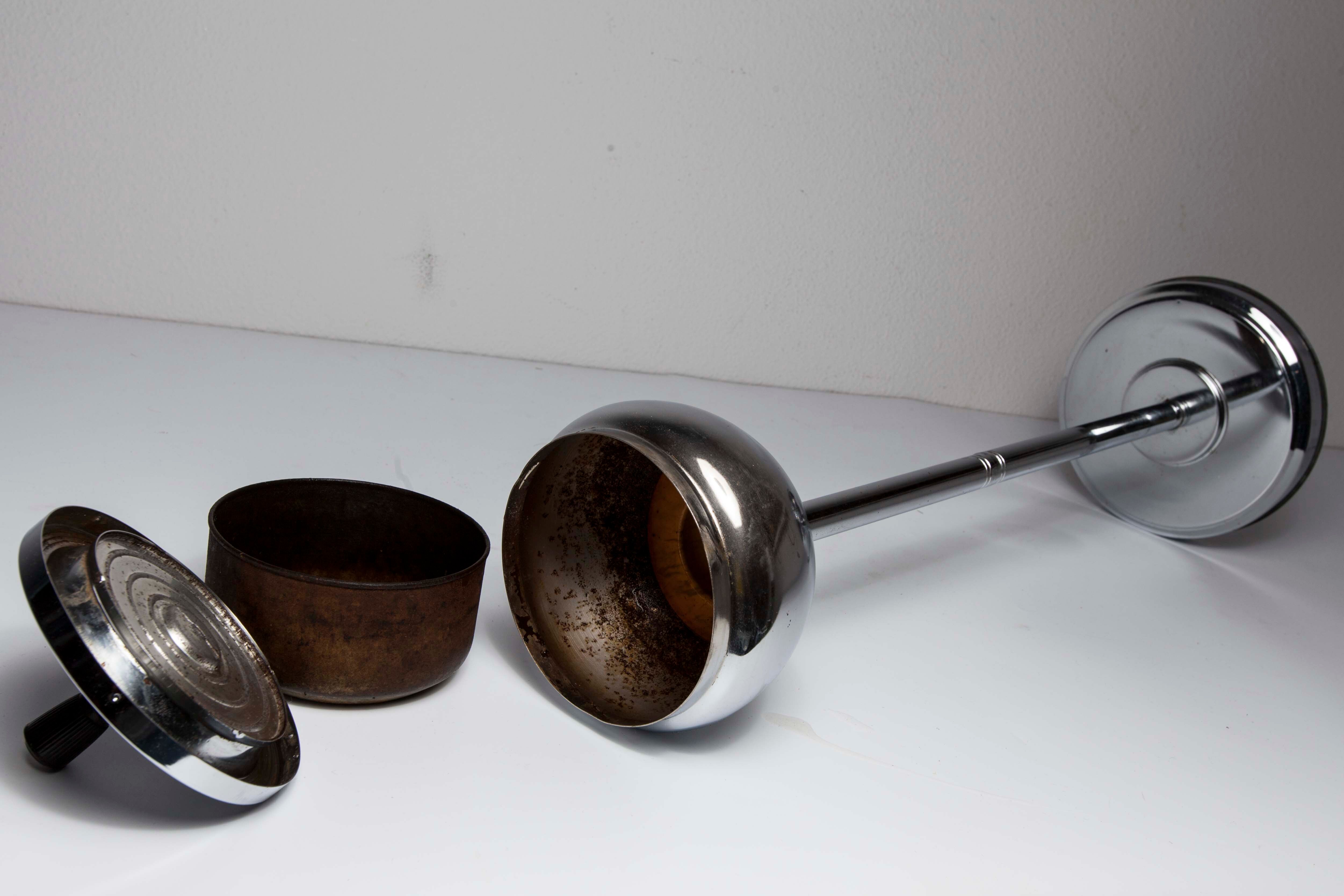 Ashtray on foot art deco chrome