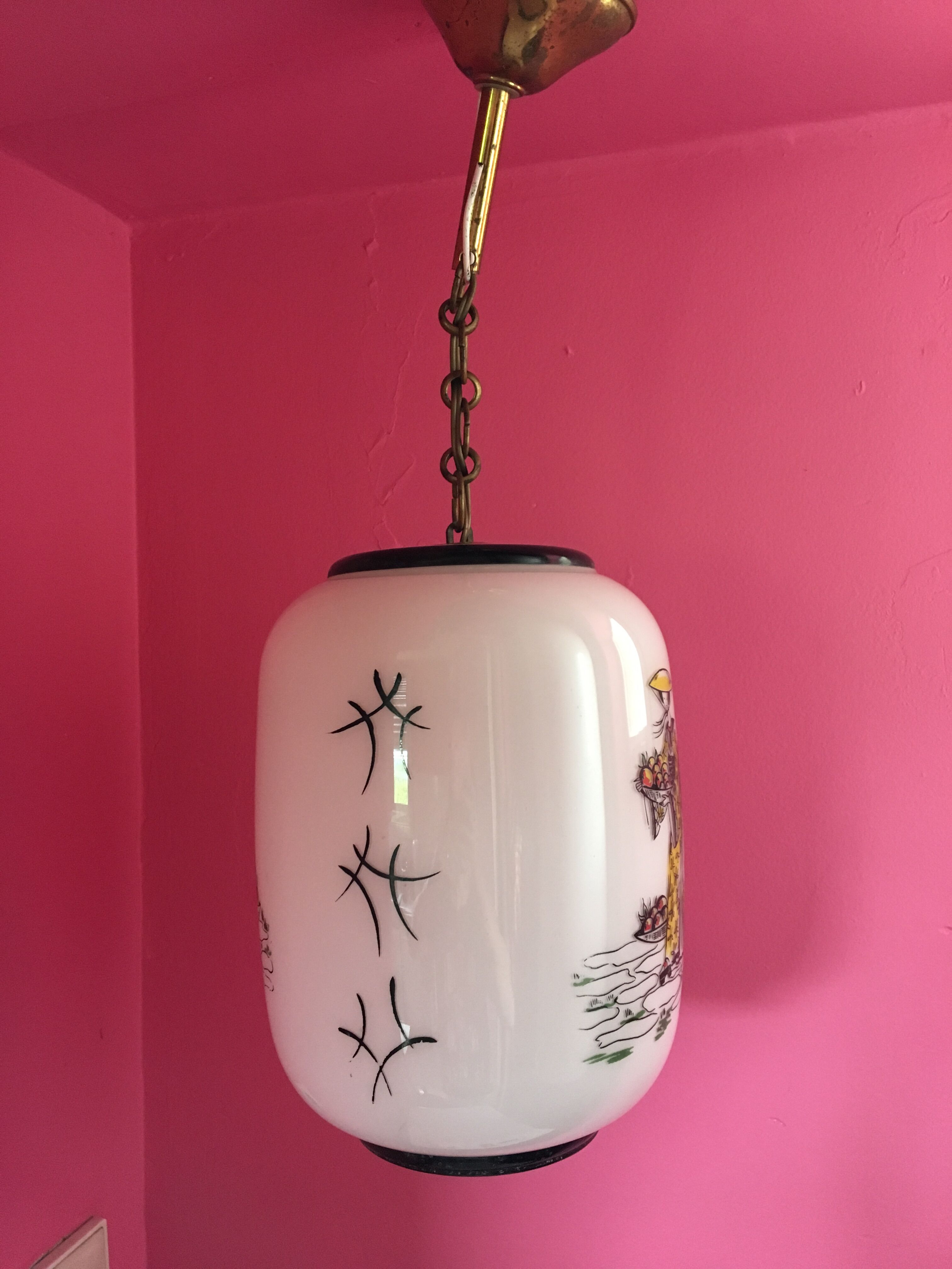 Opaline chandelier 1950