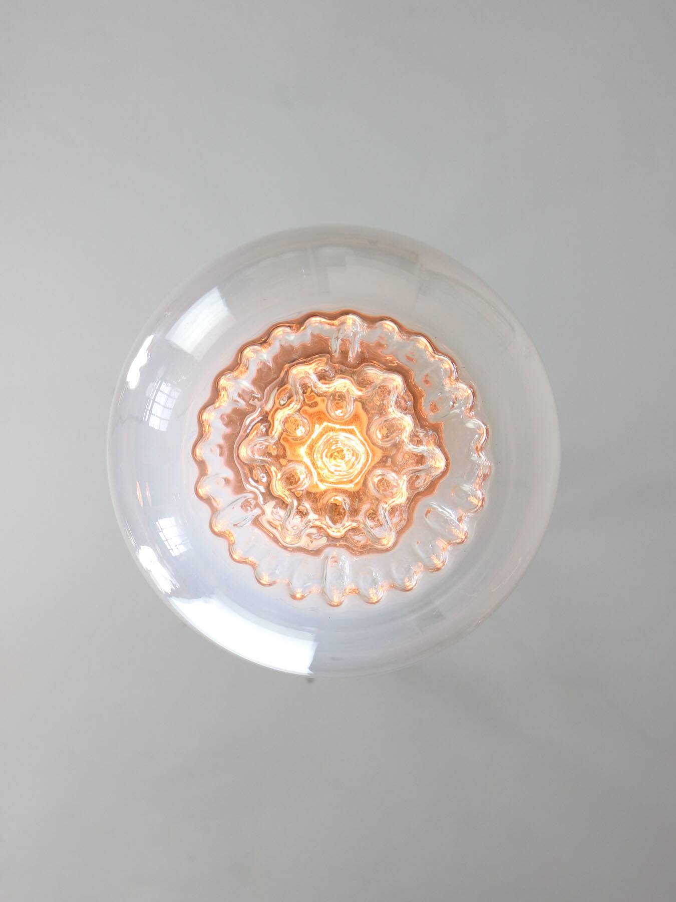 Suspension mid-century en chrome et verre de murano, italie