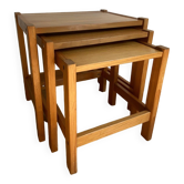 Trio of 80s pine nesting tables