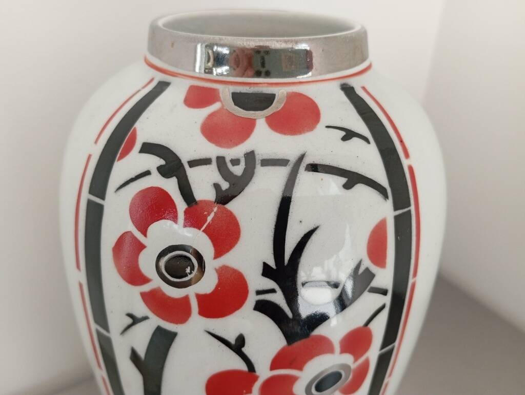Paire de vases art déco faïence moulin des loups 1930